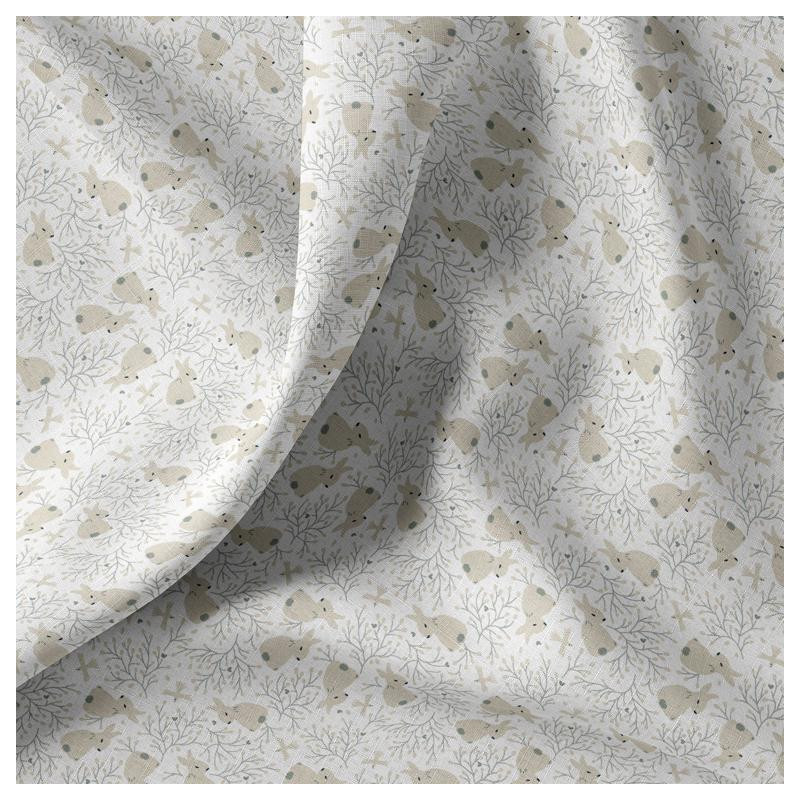 Printed Cotton TAMKANIN White / Linen